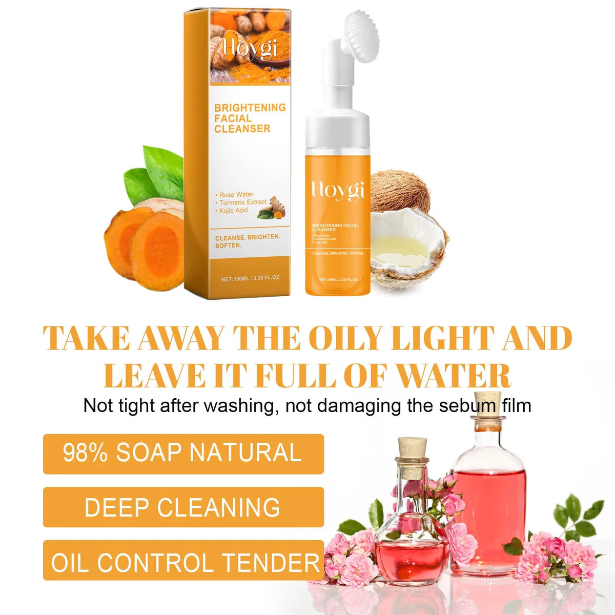 Turmeric & Kojic Acid Deep Cleanser Set – Blackhead Remover, Oil Control & Dark Spot Brightening